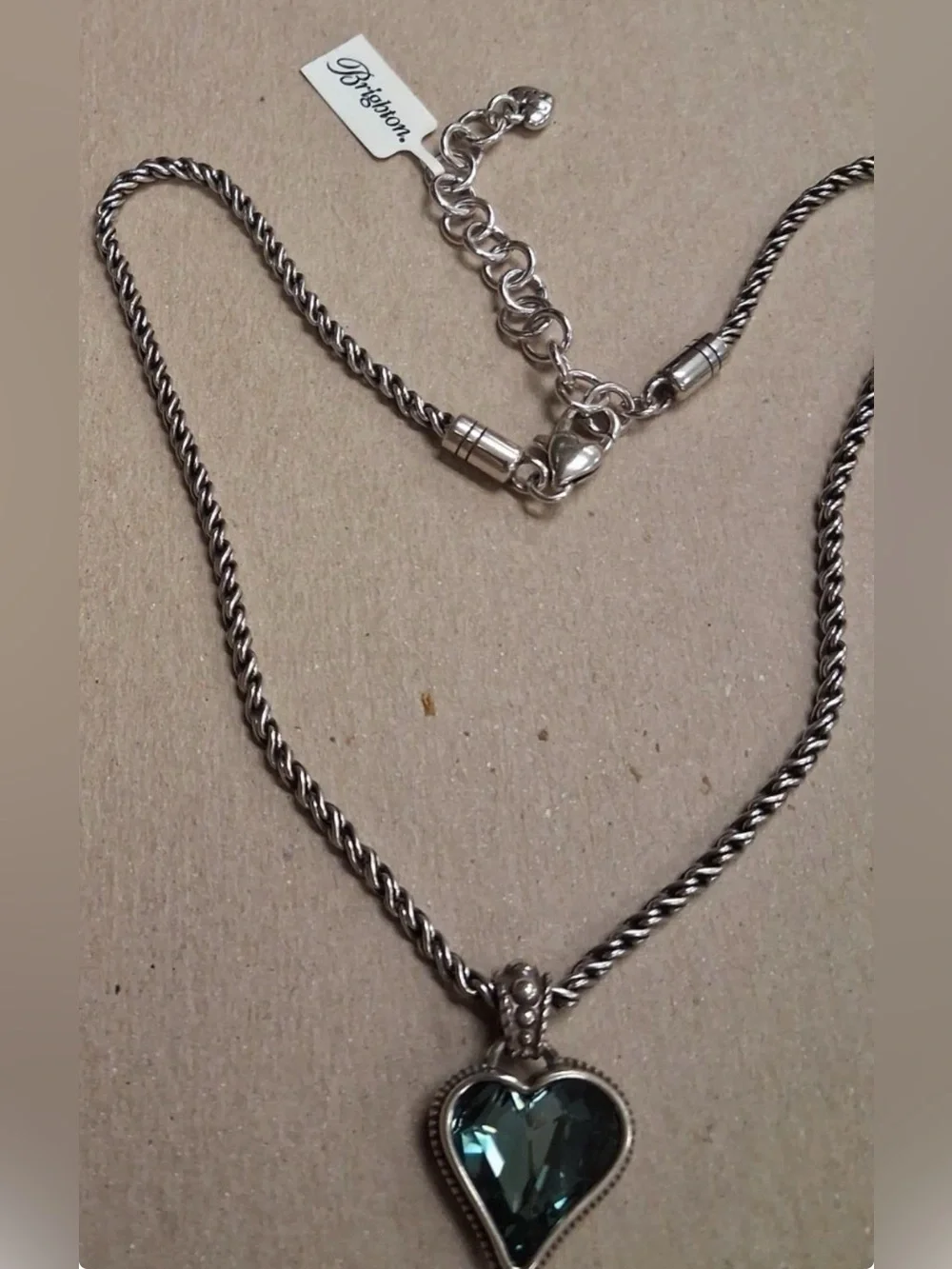 🆕💎RARE SET! BRIGHTON ‘BiBi Gem Heart’ VTG SLVR BLUE Swarovski Crystal Set!